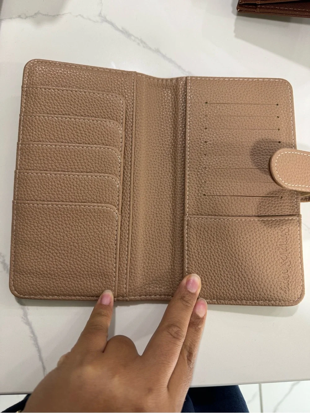 Leather-Style Brown Wallet Case with Snap Closure